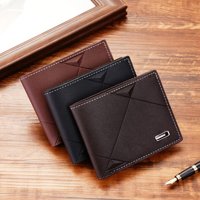 New Small Men's Wallet With Coin Pocket Card Slot Money Clip Dollar Banknote Slim Purse Cash Holder Bag A Metal Clamp