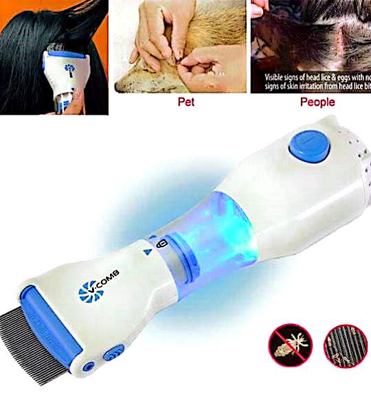 V Comb, Anti Lice Electric Comb, Head Lice Machine with Filters, Lice Removal Machine, Anti Lice Machine with Steel Comb, Rechargeable Anti Lice Comb with 4 Filters, Lice Egg Removal Machine V Comb Electronic Head Lice Removal Machine Anti Lice Machine