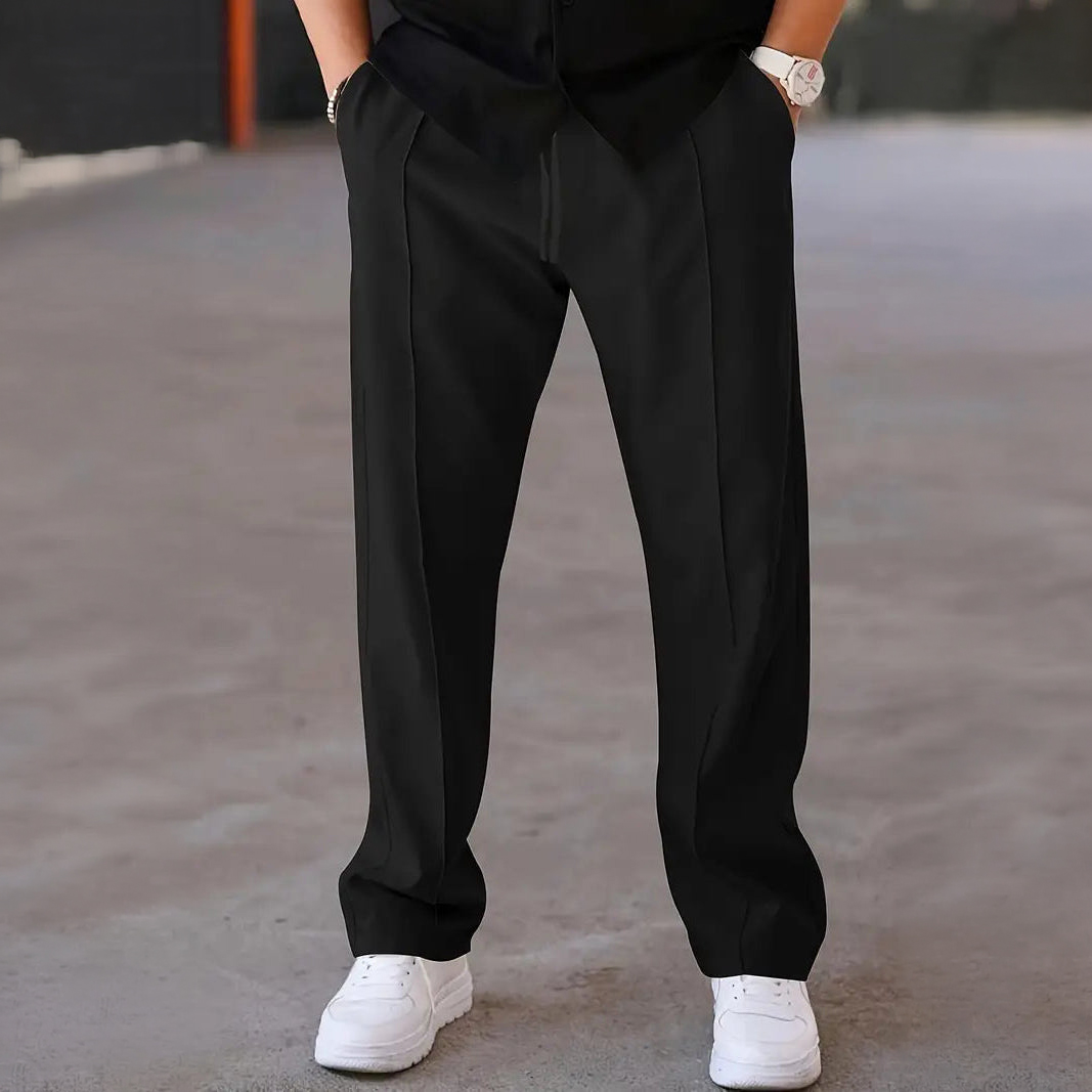 London Bridge - Casual Straight SpandexDry Pant Trouser For Men - Black