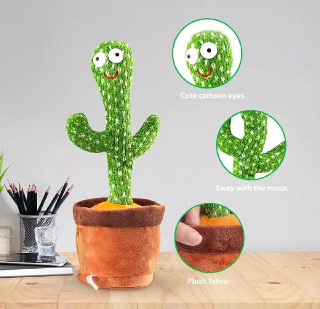 Rechargeable Dancing Cactus Toy – With Recording, Singing, Talking & Lighting