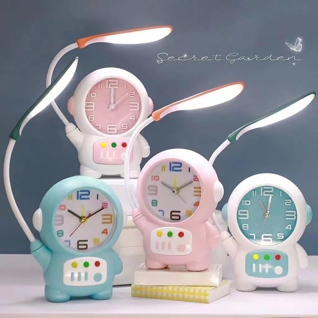 Astronaut Desk Lamp with Clock