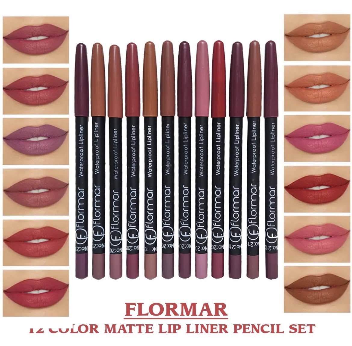 12 Color Matte Waterproof Lip Liner Pencil Set – Long Lasting, Smudge-Proof Lip Definition