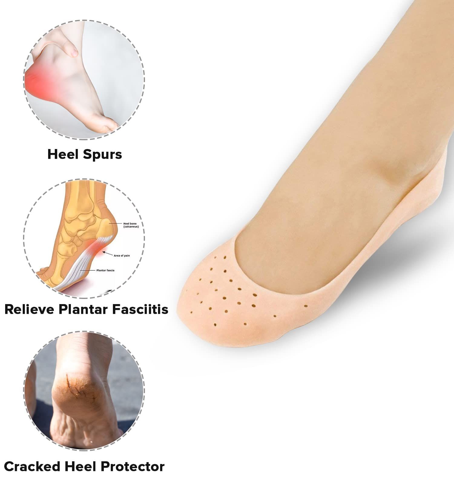 Full Length Anti Crack Heel Socks