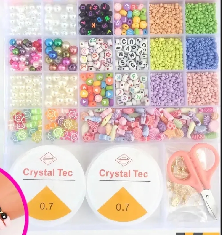 Beads Set for Jewelry Making â€“ DIY Craft Kit for Bracelets, Necklaces & Earrings (8x7.5 Inches)