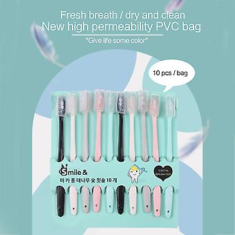 10Pcs/Set Japanese Portable Travel Tooth Brush Soft Fiber Toothbrush Oral Hygiene Care