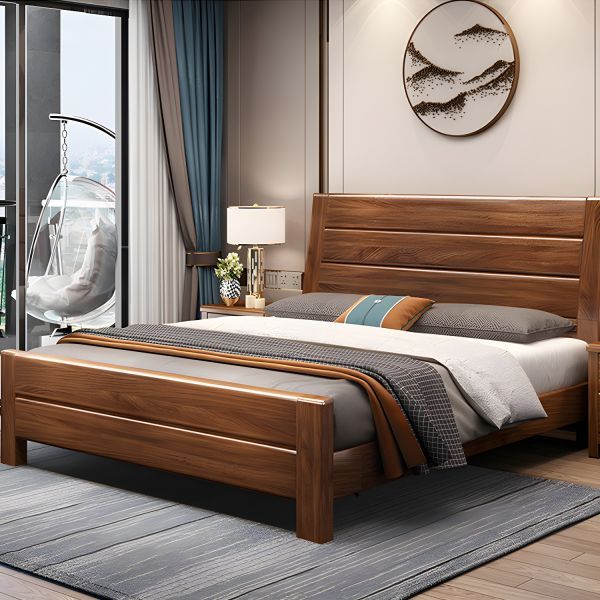 Modern King Size Bed With 2 Side Tables Sheesham Solid Wood