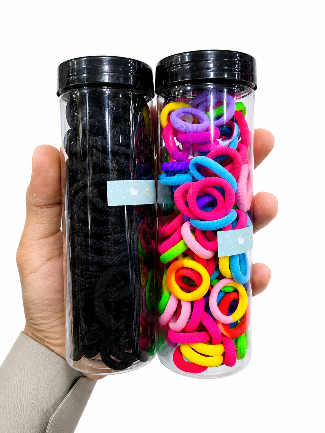 100 Pcs Set Girls Elastic Hair Bands With Bow Baby Girls ColourFull Nylone Small Ponies Ponytail Holder Headbands Seamless Hair Ties Pony Kids Hair Ring Hair Rope Pony Hair Ties Elastic Pony Hair Tie Accessory