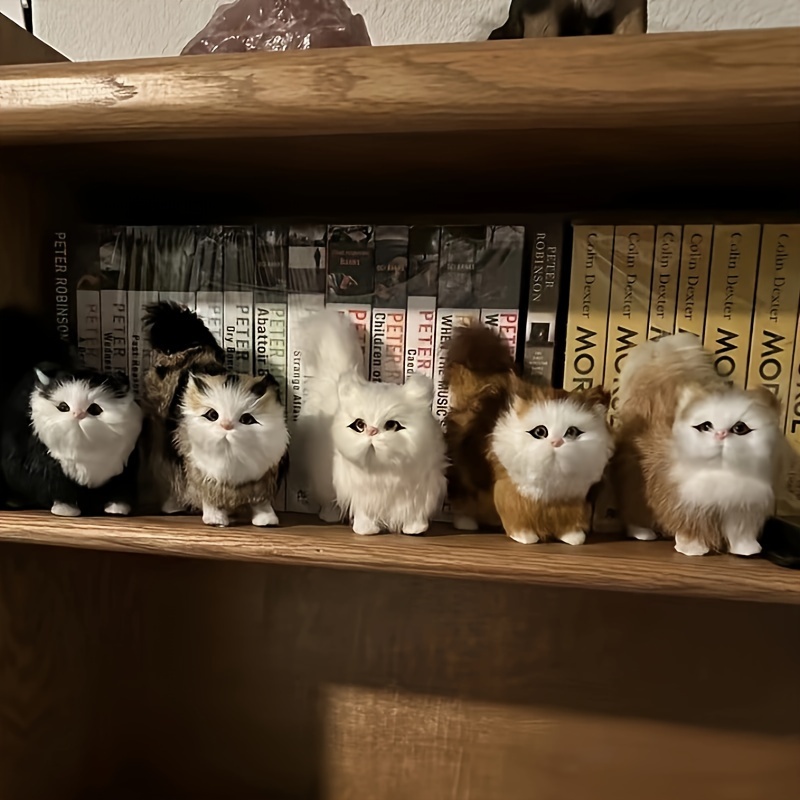 Soft Simulation Cat Plush Toys Stuffed Kitten Model Fake Cats Realist Animals for Birthday Valentine's Day 