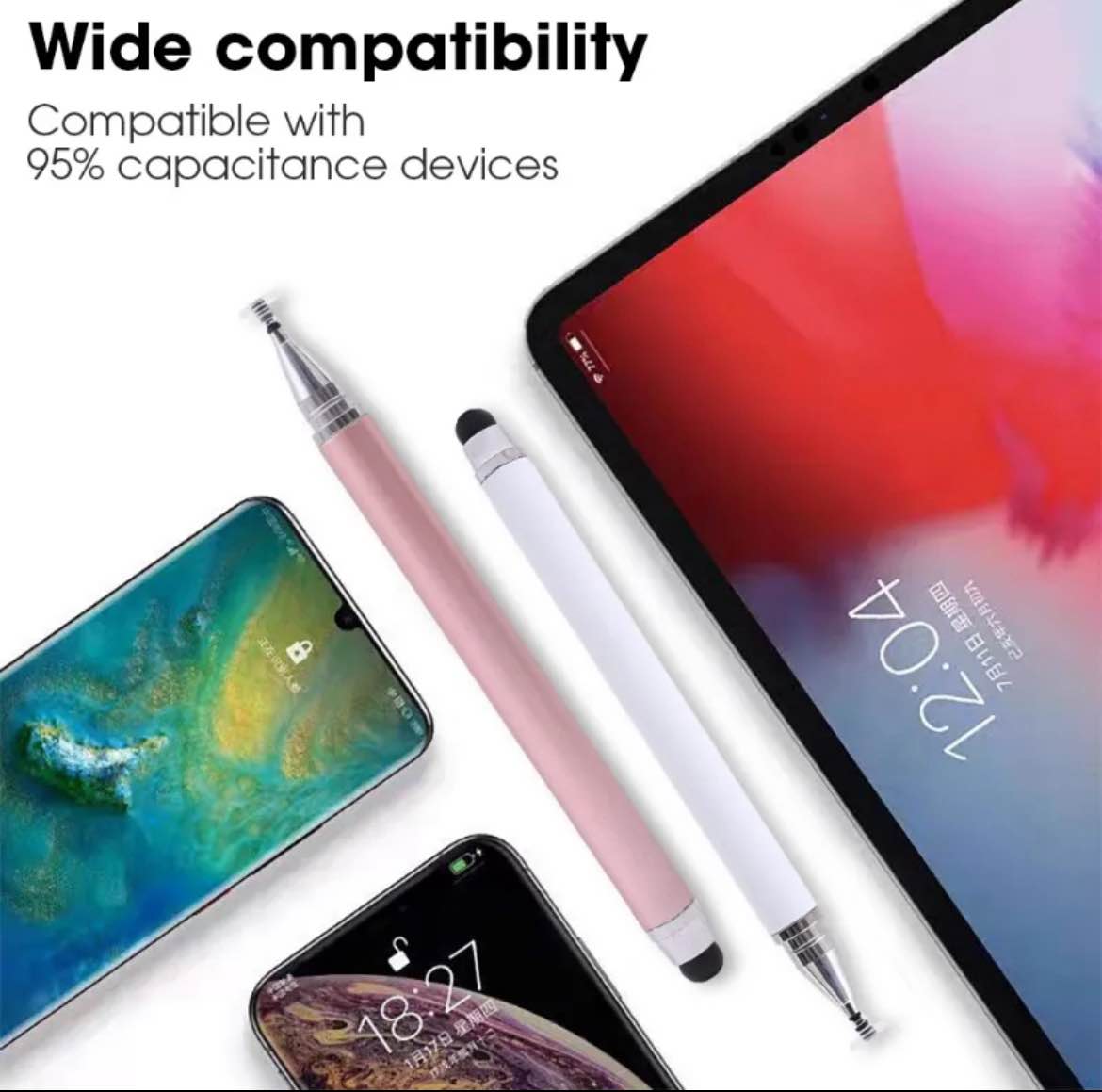 2 In 1 Stylus Pen For Cellphone Tablet Capacitive Touch Pencil For Smart Phone Layor| 2 in 1 Universal Stylus Pen for Tablet Mobile Phone Pad Screen Podazz Double-headed Silicone Disc Drawing Tablet Phone Capacitor Pen