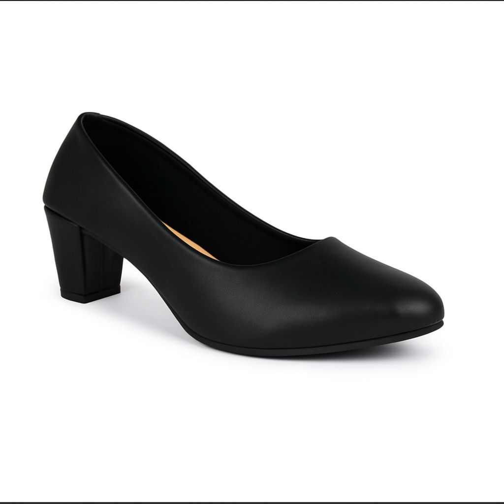 American Coat Shoes Block Heel Pumps for Women, Synthetic Leather
