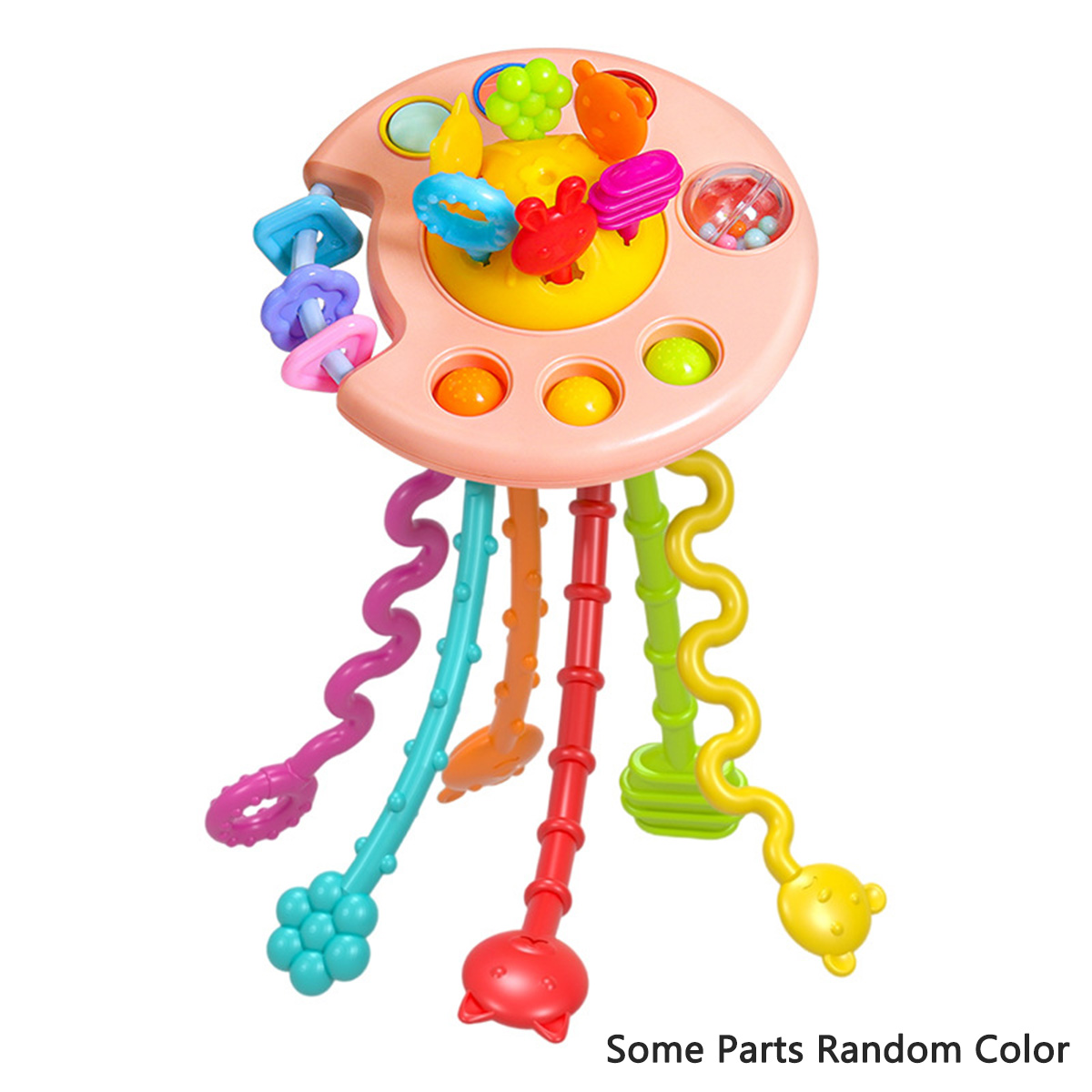 Activity Development Pull String Toys Silicone Teething Rattle Educational Learning Toy Baby Sensory Montessori Toys 