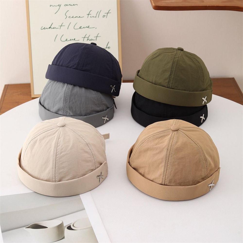 Quick-dry Brimless Hat Men Women Retro Skullcap Melon Docker Cap Street Hip Hop Without Visor Summer Outdoor Beanie Gorras