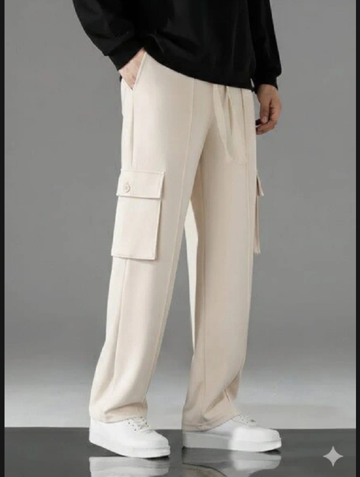Beige Cargo Pocket Trouser