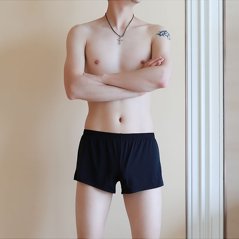 Ultra Thin Ice Silk Men Loose Boxer Shorts See Through Stretch Waist Breathable Sleep Loungewear Daily Home Comfort Underpants