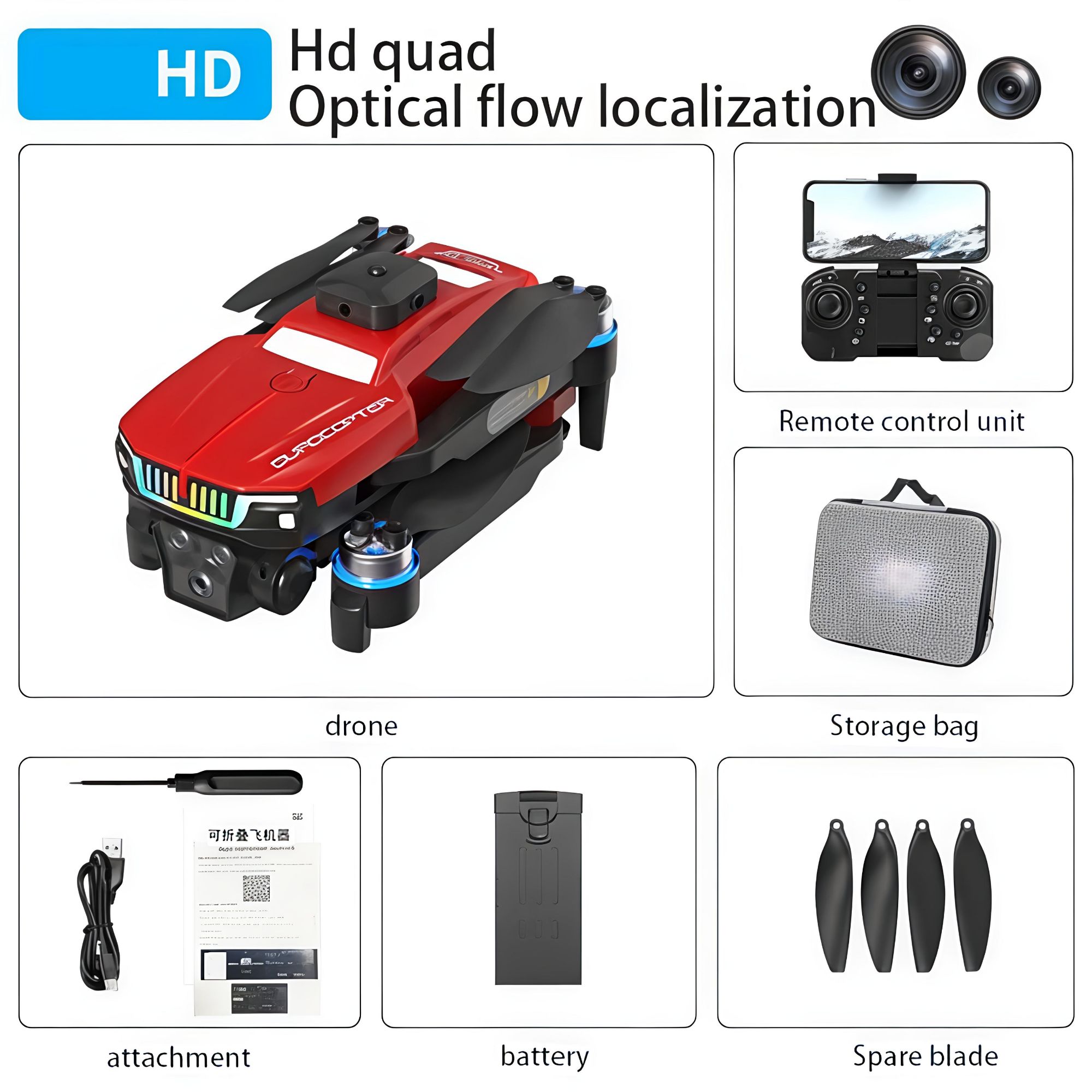 J6 Pro Drone HD Dual Camera Foldable RC Drone With Optical Flow Hover, Obstacle Avoidance, WiFi FPV, Brushless Motor, One-Key Take-off & Landing, Long Battery Life, Headless Mode