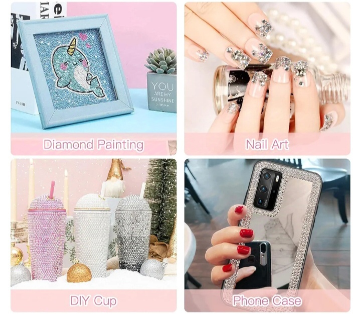 Nail Stone Nail Art Rhinestones mini Tips Slices12 Colours Nail Studs Glitter Resin And Multi purpose Decorations Tool