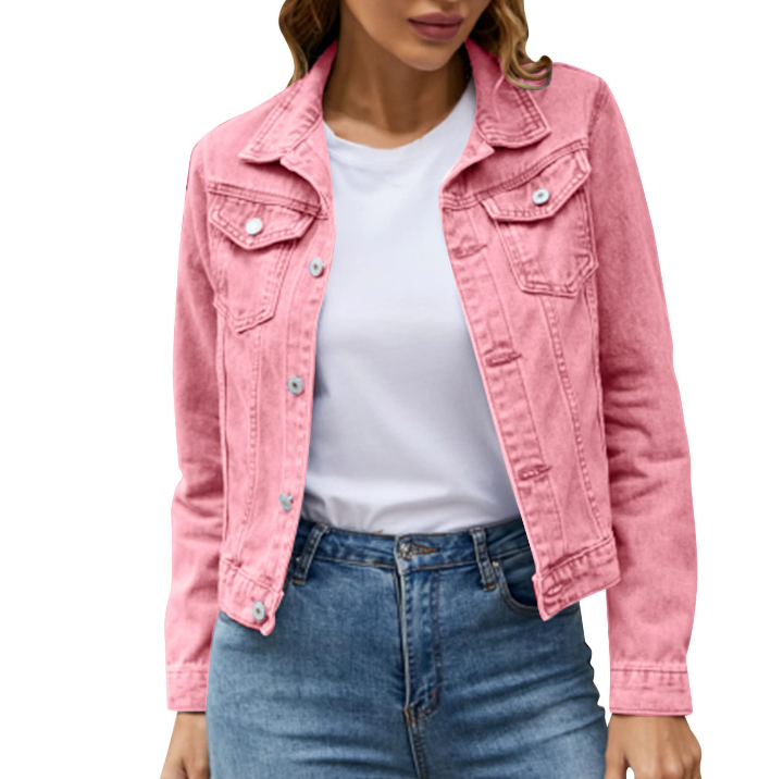 Pink denim jacket For girls and woman
