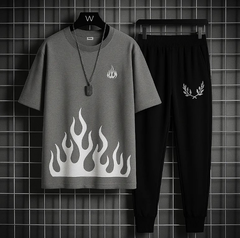 5 Color High Quality Casual Suits for Men Summer Tracksuit for Men's Fine Fabric T-Shirt and Trouser set 2 pieces