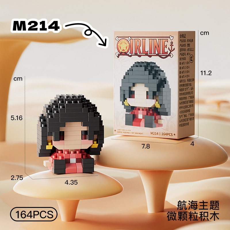 ONE PIECE Sun God Nika Luffy Micro Building Block Chopper Ace Buggy 3D Anime Model Assembly Mini Bricks Figure Toys For