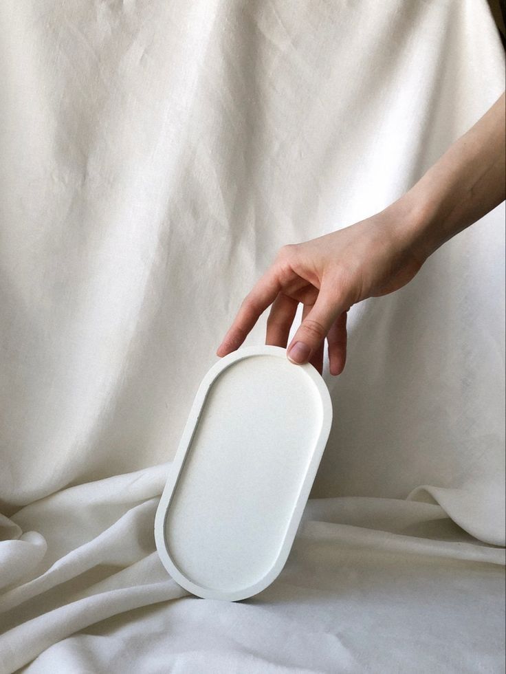 Oval tray decorative,Home Decor, trinket tray, Round dish, Concrete oval tray