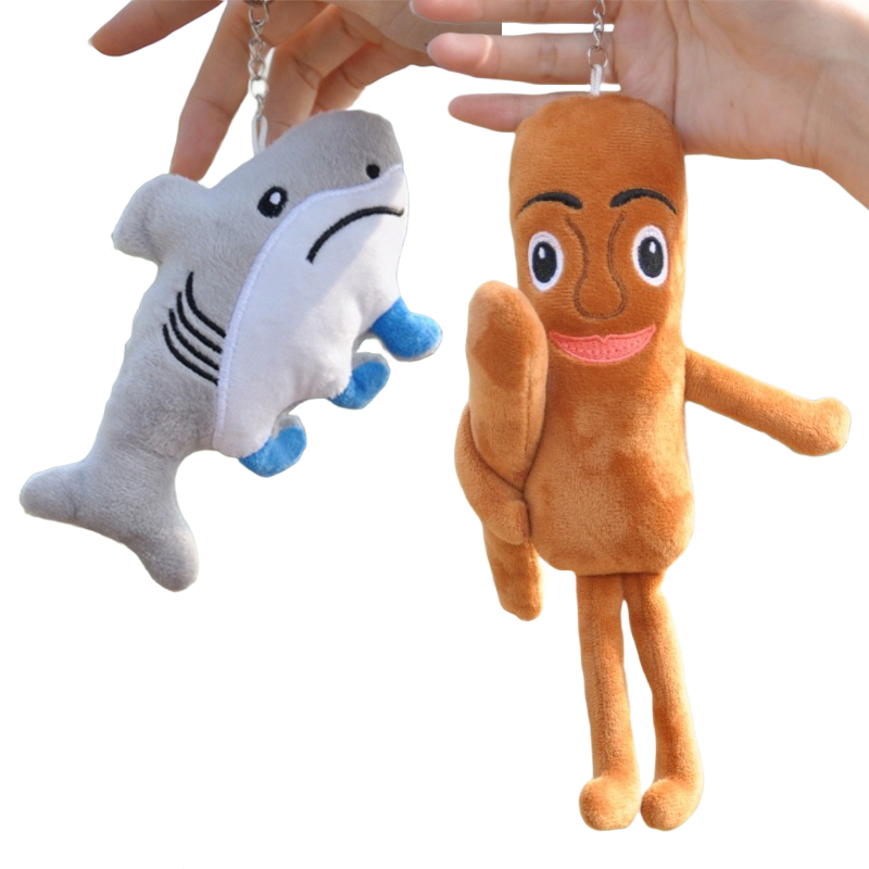 Tung Sahur Plush Toy Keychains Kawaii Shark Stuffed Plushies Cute Animes Italian Brainrot Cute Doll Pendant Shark Figurine