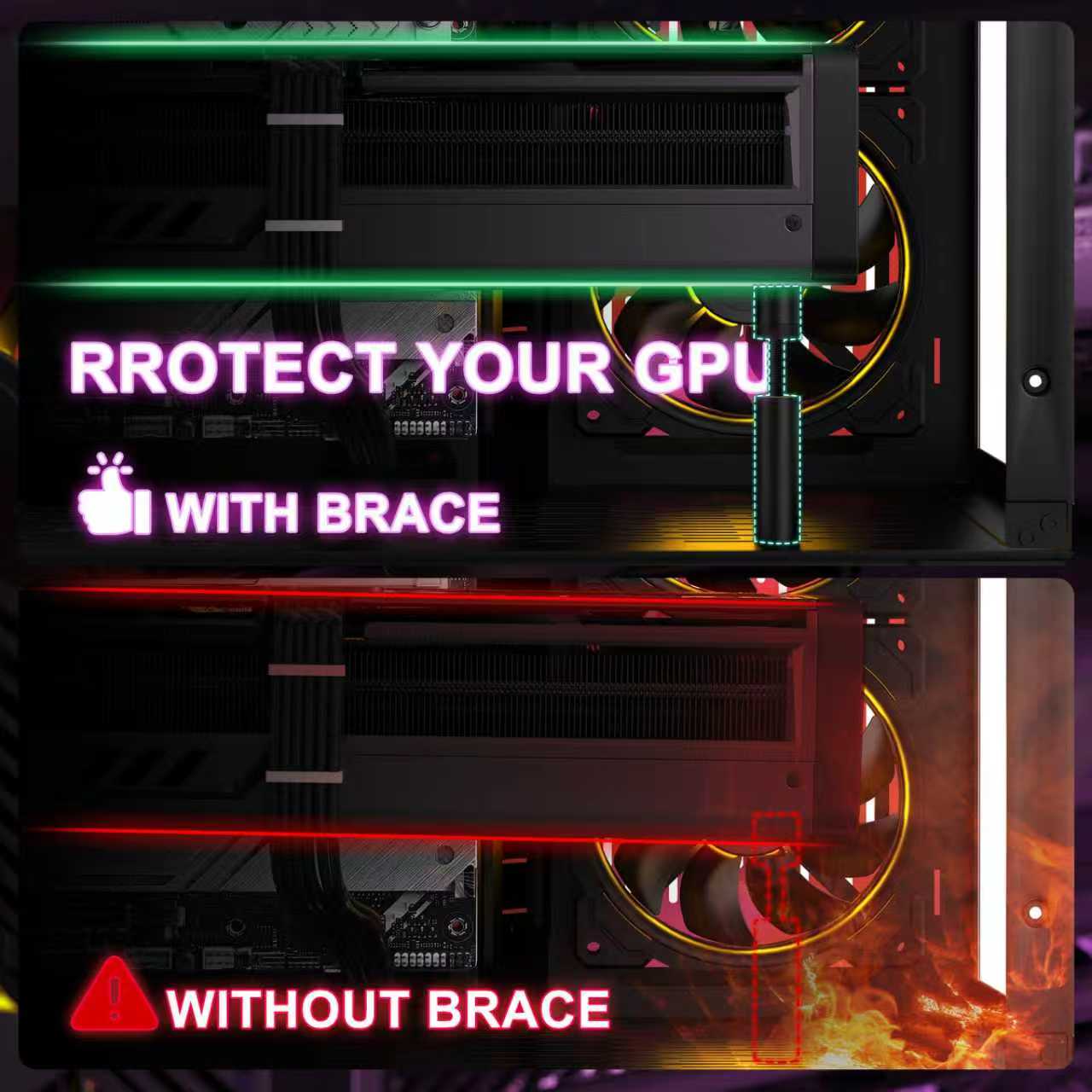 Aluminum Vertical Telescopic GPU Holder Rotating Magnetic Bracket Video Card Support Graphics Card Stand 27-120mm