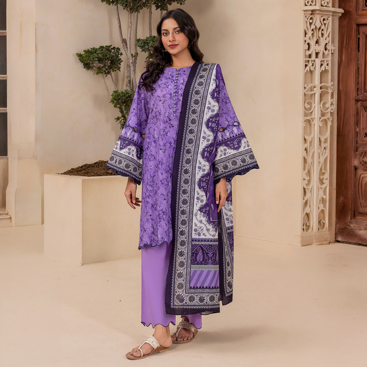 Zellbury Unstitched 3 Piece Lawn Shirt Shalwar Dupatta - 0764 Suit For Women - Cambric Bottom Lawn Dupatta - Essential Unstitched Collection - Unstitched Fabric For Women - Summer - Aug Arrivals