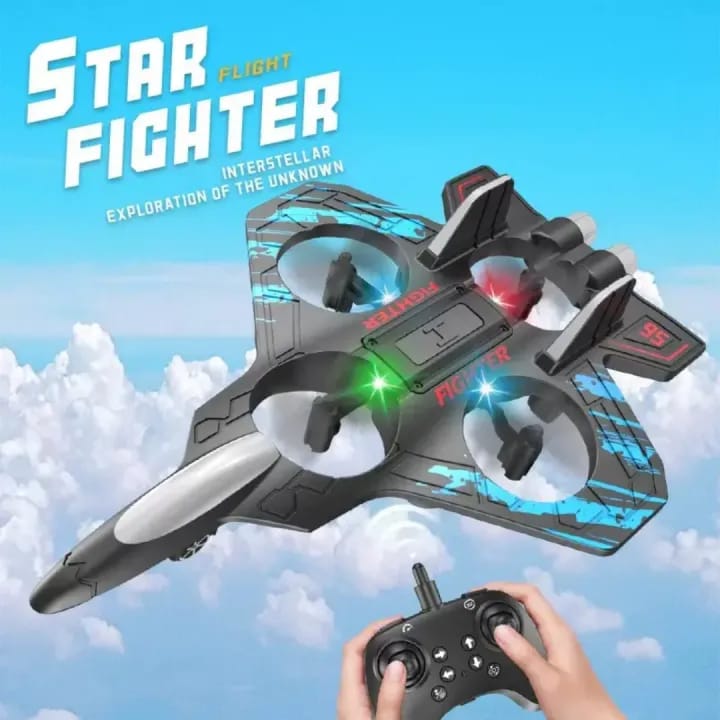 RC FIGHTER JET  *Remote Control Fighter Kids Flying Helicopter RC Hobby Jet Plane 2.4G Stunt Foam Fighter Airplane Toy Drone With Light*