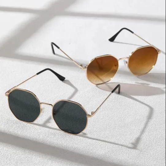 Trendy Metal Frame Sunglasses Retro Mirror Sunscreen