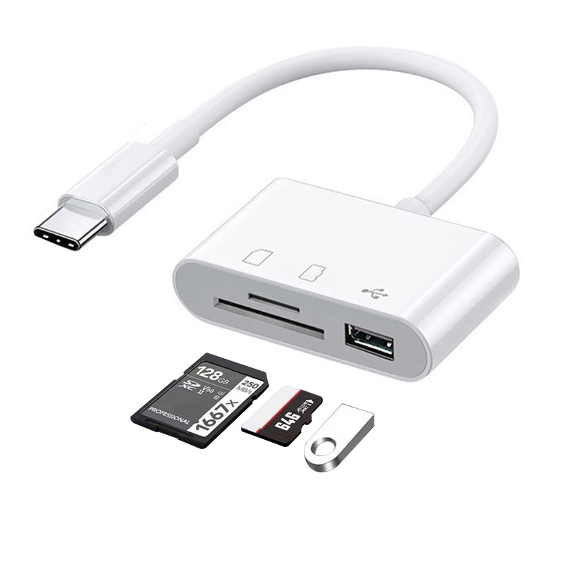 3 In1 USB Type-C /Micro-USB USB 2.0/3.0 Memory Card Reader Writer OTG Adapter SD TF Ultra Super Speed - Na Imports