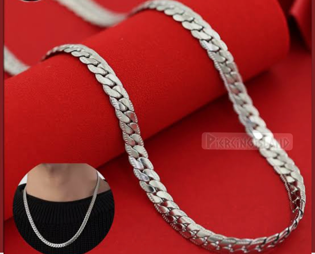1Ps/6mm Silver Stainless steel Neck Chain For Men Top Fashion High Quality Men's pure silver Plated  Neck Chain /Nacklace