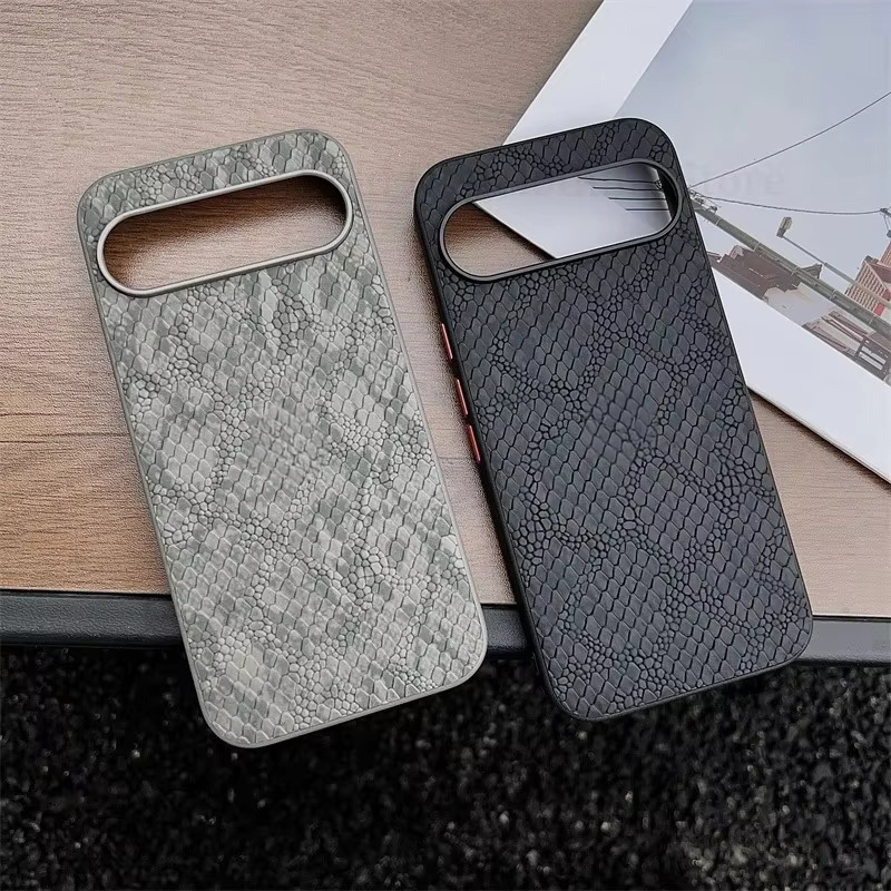 Vintage Luxury Classic Snake Leather Texture Phone Case For Google Pixel 11 10 9 Pro XL Soft TPU Frame Leather Shockproof Cover