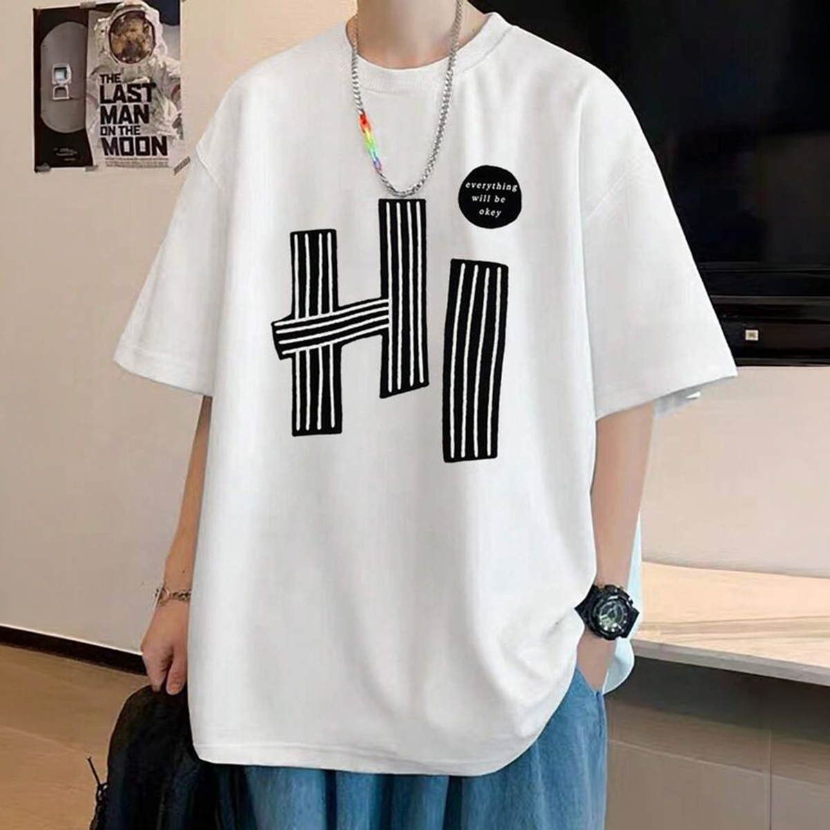 Hi printed T shirt For Men/women Summer Collection Soft jersy Fabric