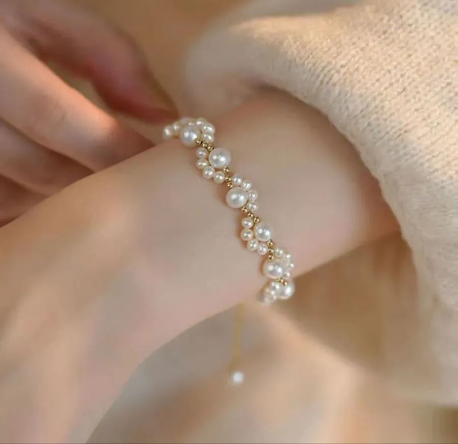 Elegant Cat's Paw Pearl Beaded Bracelet for Girls & Women Fashion Jewelry Cute Charm Bracelet