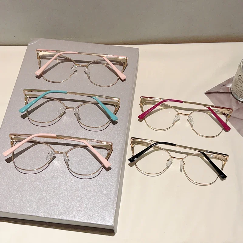 GM LUMIAS Oversized Cat Eye Glasses Women New Fashion Vintage Hollowed Rim Optical Frames Trendy Luxury Butterfly Shaped Eyewear