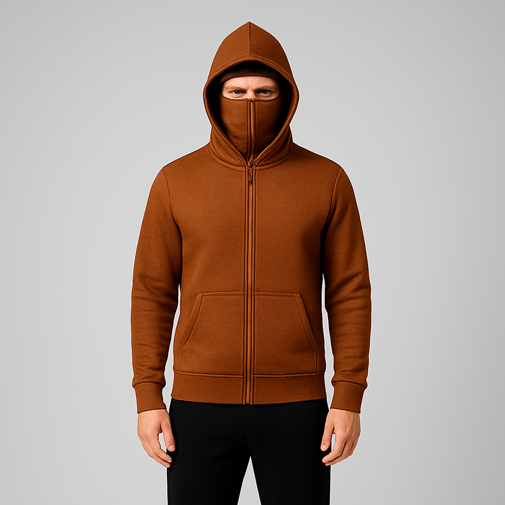 New Copper Ninja Balaclava Zipper Hoodies For Men | Ninja Zipper Hoodies For Men | Ninja Hoodies For Men | Mens Hoodies | Hoodies For Boys | Balaclava Men Hoodies | Baclava Ninja Hoodies For Men & Women | Hoodies For Girls | Winter Clothes For Men