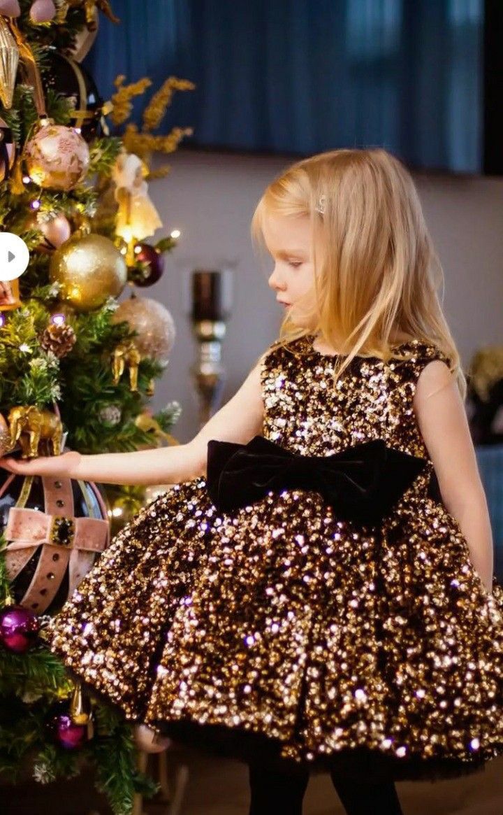 Golden frock for sales baby girl