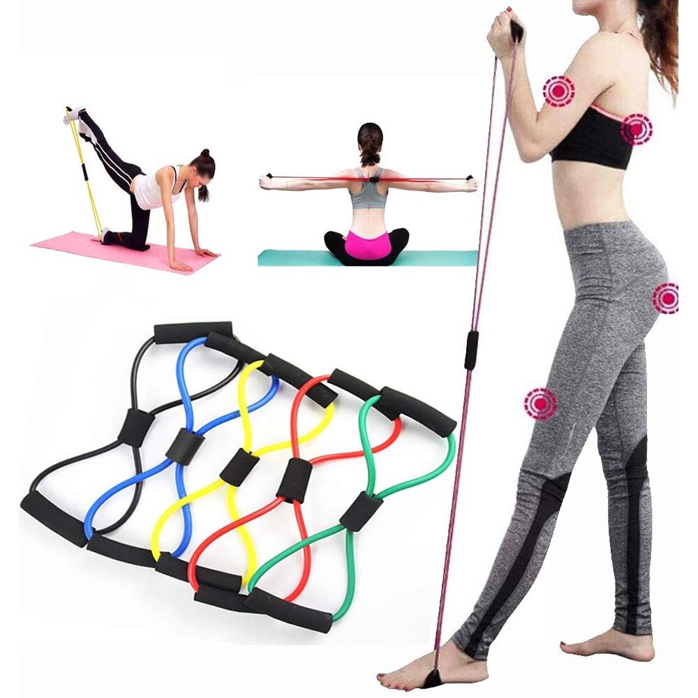 High Quality 8 Shape Resistance Band Pull Rope Toning Tube for Workout Exercise for Men and Women