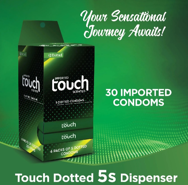 Touch Imported Dotted Scented Condoms - 5 Pieces | Dotted | Lubricated | Premium Latex | Imported 5 - 30 pieces (5 x 6's)