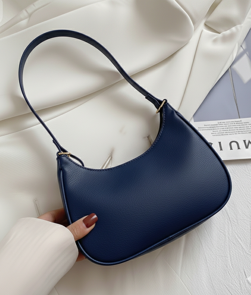 Korean Style Solid Multicolor Color Shoulder Bag for Women | Elegant Underarm Hobo Clutch | Casual Trendy Crescent Purse For Women