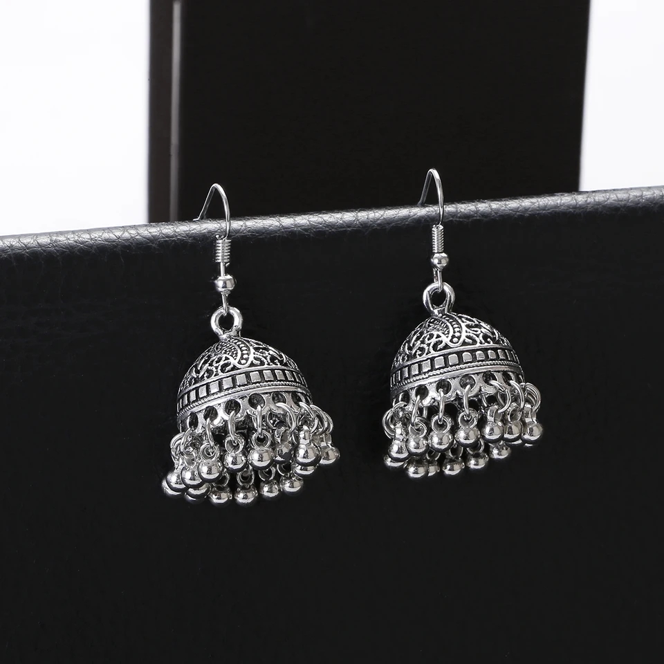 Jhumka Earrings Baliyan Antique Oxidized Silver Color and Golden Oxidized Jhumki Bell Jhumki Baliyan Bunday Light weight Stylish Eardrops Earrings for Women and Girls.