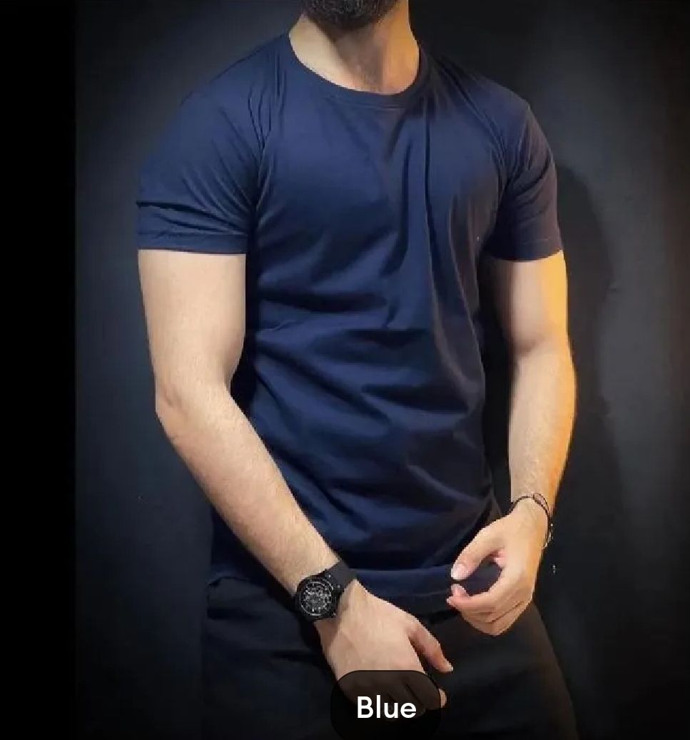 Plain Black Tshirt For Men Half Sleeves