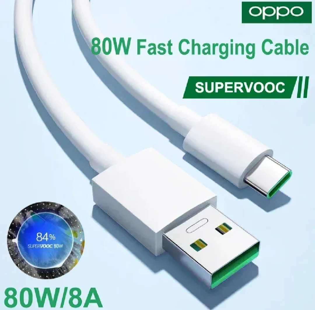 OPPO Original SUPERVOOC / VOOC Type-C Fast Charging Cable - 80W / 65W High Speed Data Cable (8A)