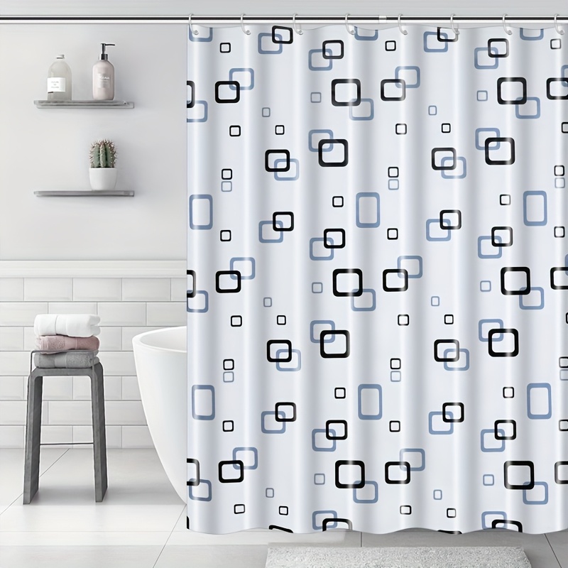 12 Hook Waterproof Shower Curtain for Bathroom Stylish Design Random Design Washable & Durable Shower Curtains Waterproof Bathroom Curtains Shower curtain with Stylish Designs Material Easy to Clean for All-Season Bathroom Decor and Home Use