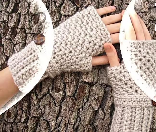 Handmade wool gloves for women and girls - Fingerless design with wrist warmer - Fingerless design with wrist warmer