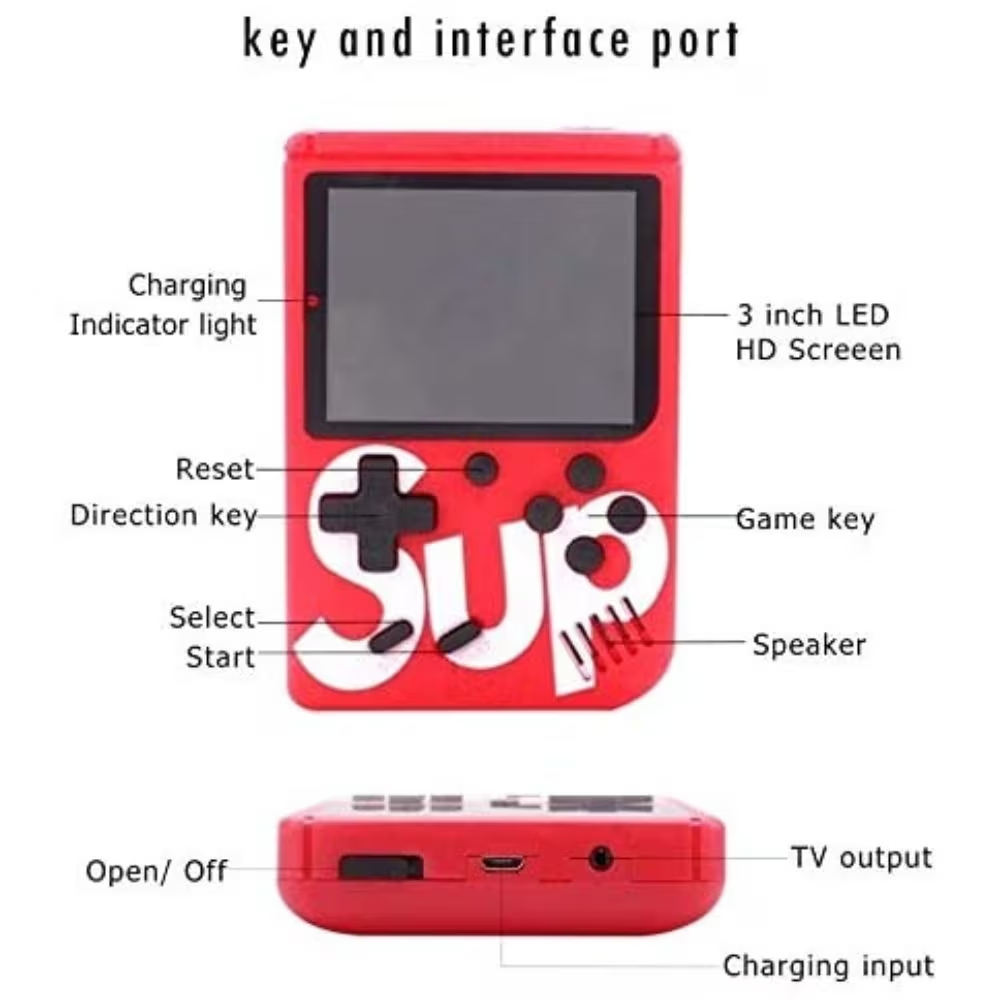 SUP Game Box Plus Console With Controller 400 in 1 Retro Video Games For Kids Handheld Game PAD Gamebox Connects with LCD And TV