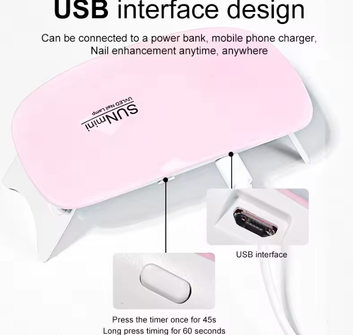 UV LED Nail Dryer Mini Lamp Portable Curing Light for Gel Nail Polish