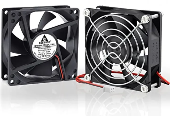 High Quality DC 12V Fast Cooling Fan with Protective Grill 4 Wire - Size: 80x80x25mm