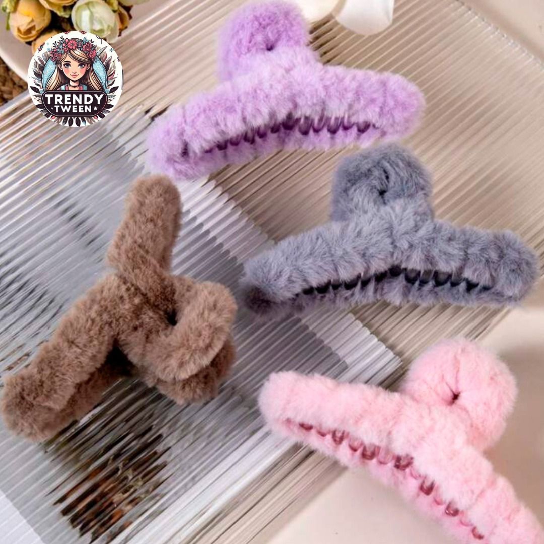 Dongdaemun Furry Hair Clip Accessories Hair Catch Clamp Girl New