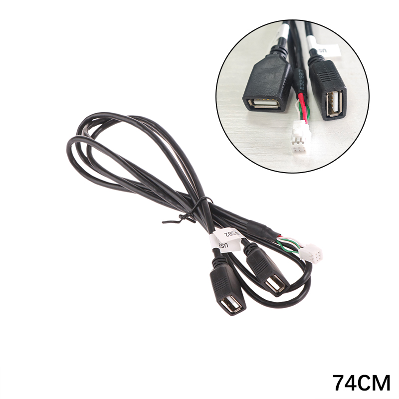 1pcs Car Multimedia Player Wire Harness Plug Connector 6 Pin Dual USB Interface Cable Adapter For Android Radio Navigation